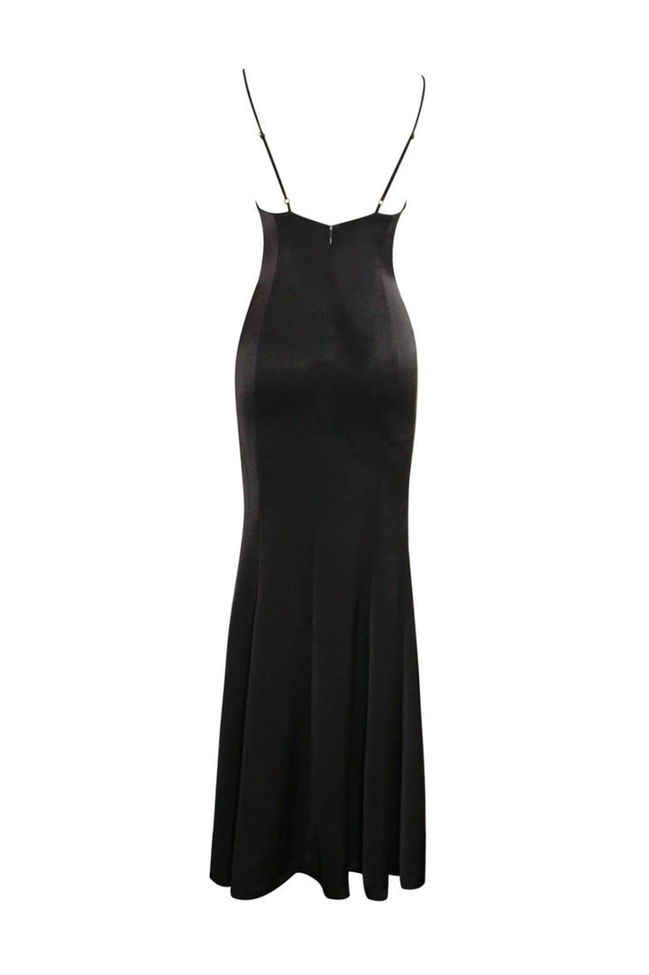 Erica Dekolteli Fiyonklu Maxi Slip Elbise