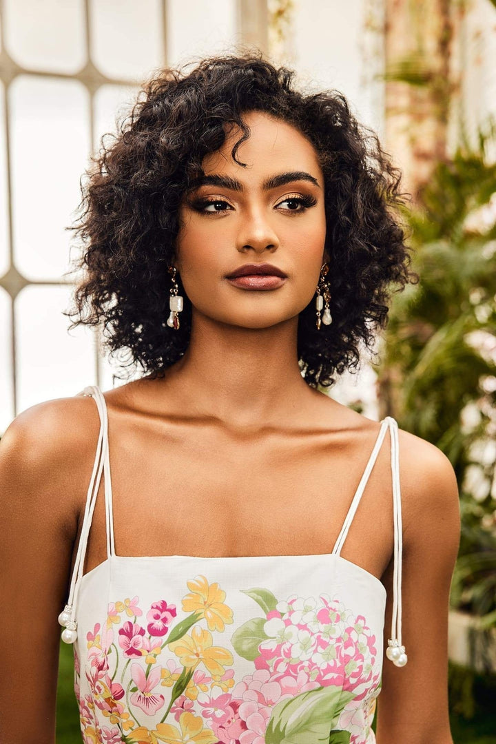 Estra Çiçek Baskılı Uzun Slip Elbise