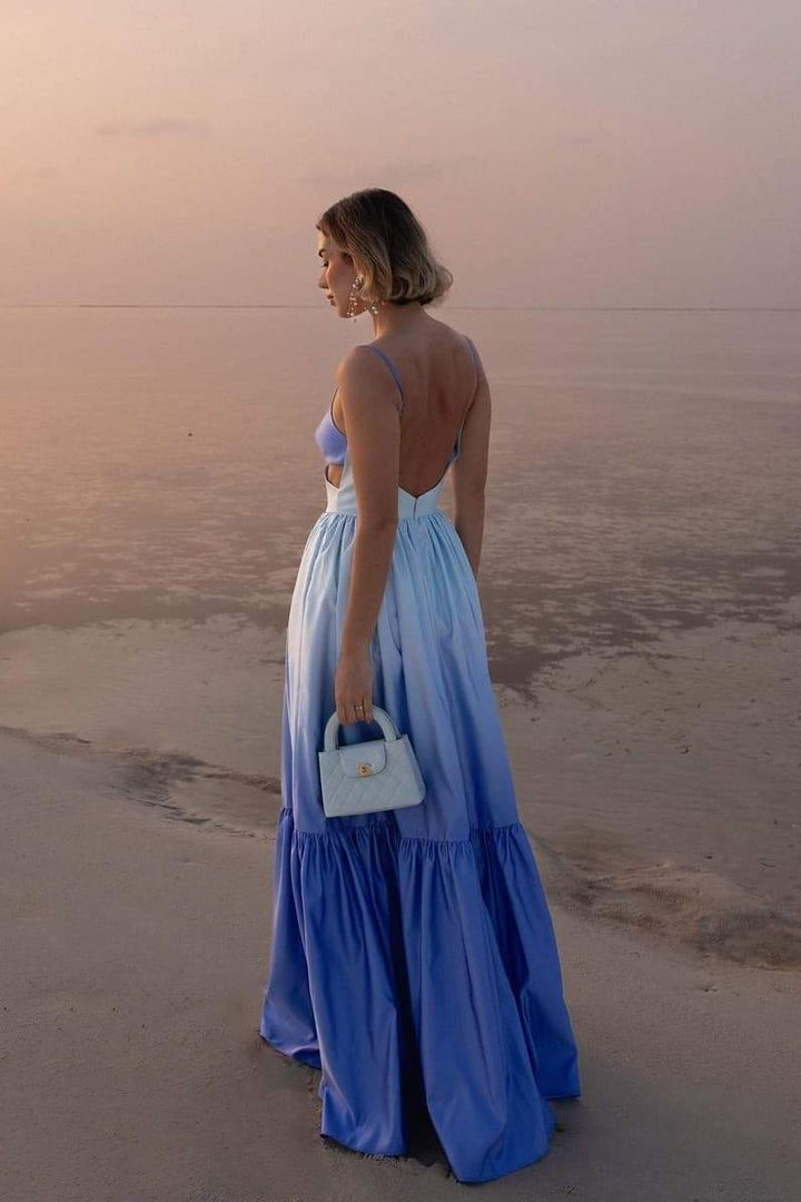 Ethel Dekolteli Degrade Maxi Slip Elbise