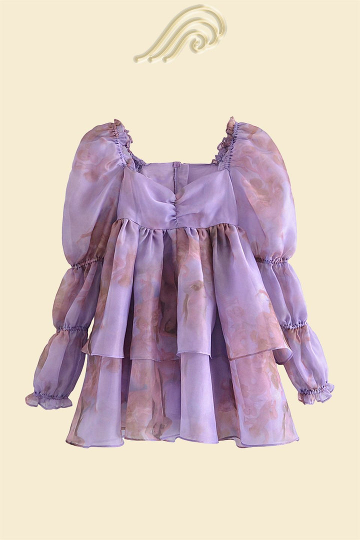 Eulalia Baskılı Katlı Mini Bebek Elbisesi