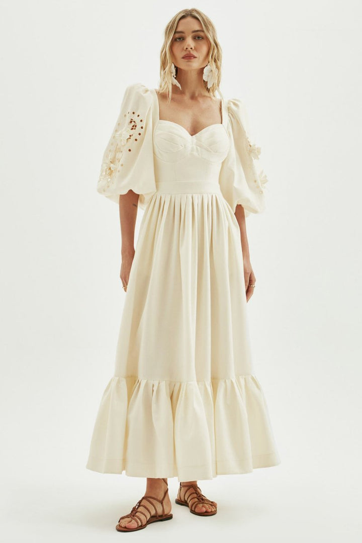 Eunice Balon Kol İçi Boş Maxi Elbise