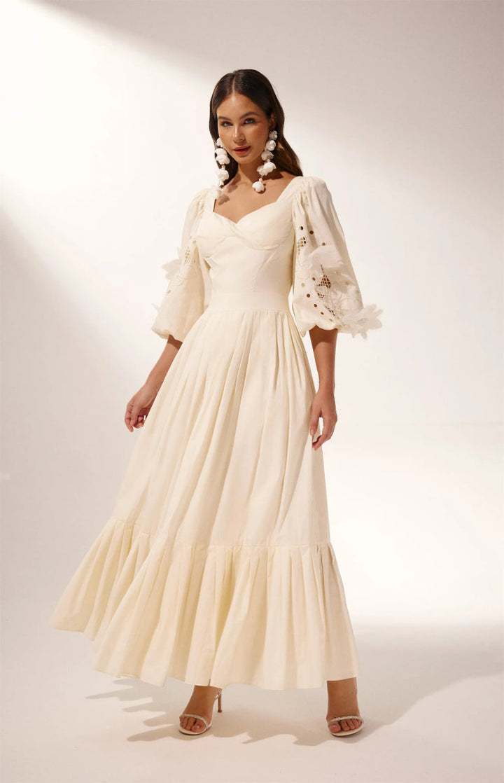 Eunice Balon Kol İçi Boş Maxi Elbise