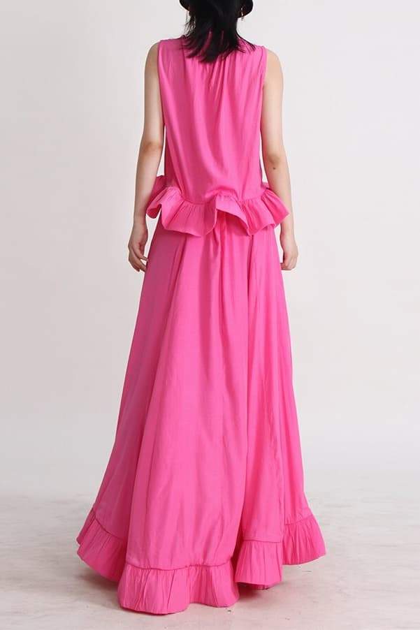 Eunice Fırfırlı Asimetrik Maxi Etek Takım