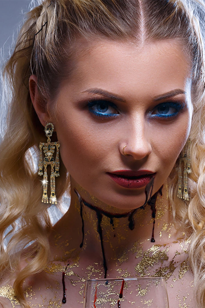 Yapay Elmas İskelet Sallantılı Küpe