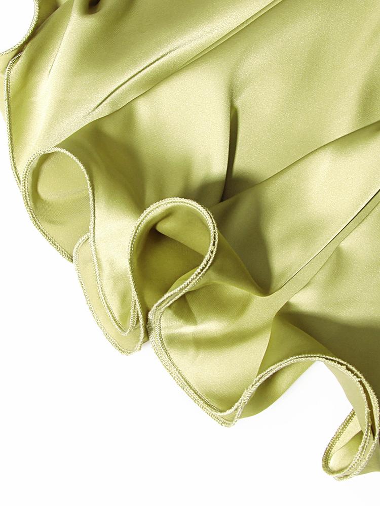 Fanny Metal Zincir Saten V Yaka Mini Bebek Elbisesi