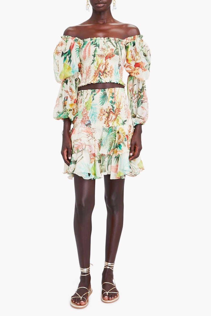 Fay Baskılı Büzgülü Fırfırlı Takım