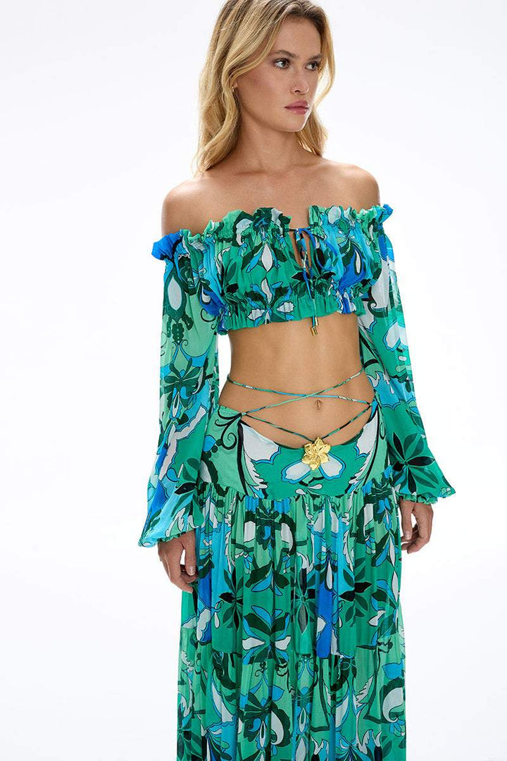 Felicia Baskılı Düşük Omuz Takım