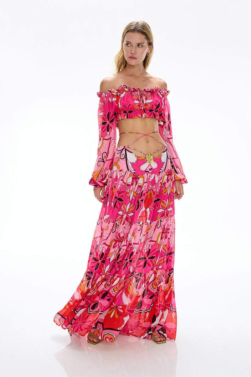 Felicia Baskılı Düşük Omuz Takım