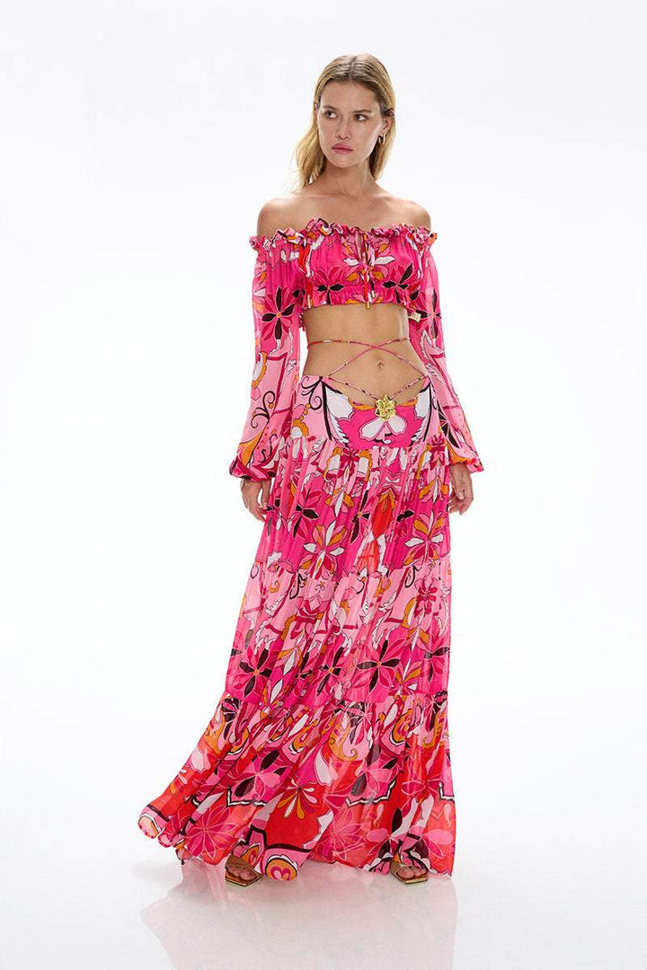 Felicia Baskılı Düşük Omuz Takım