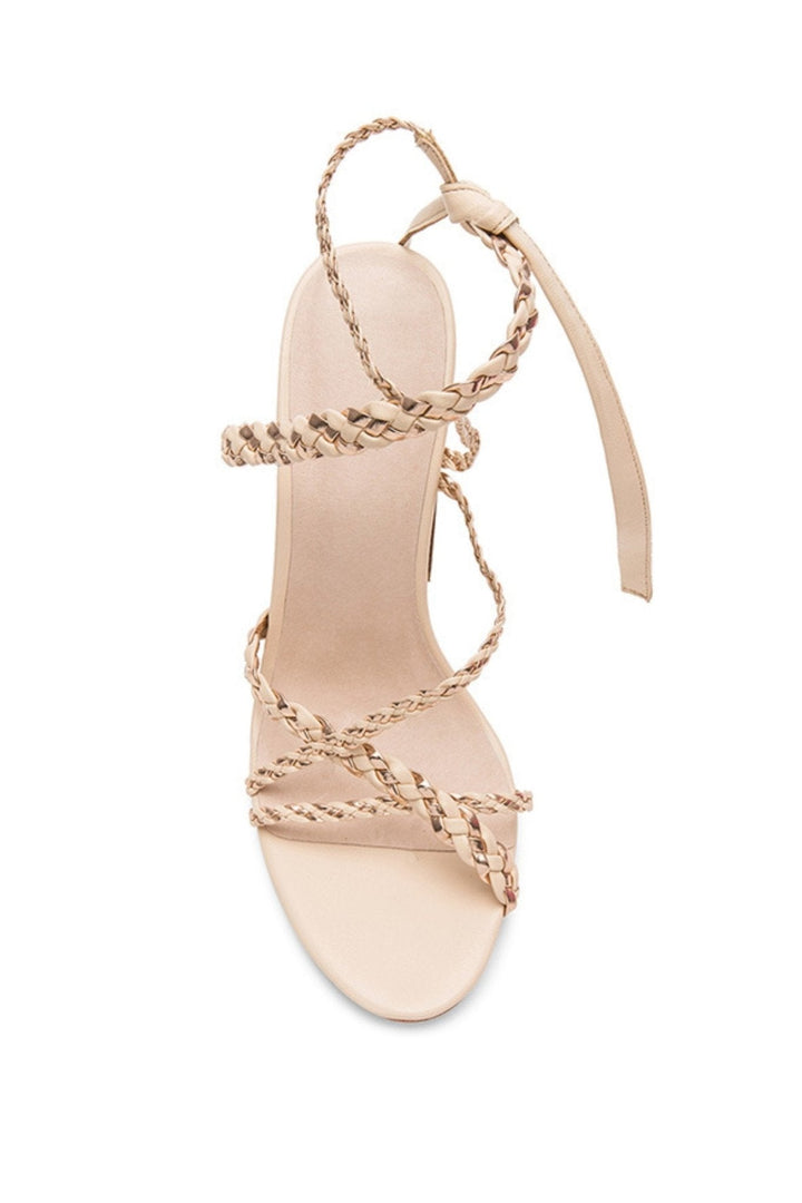 Flavia Örgü Bağcıklı Topuklu Sandalet