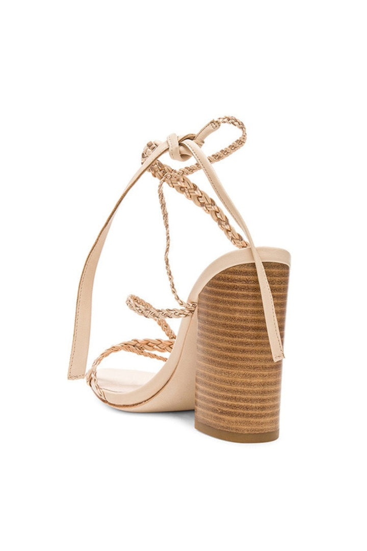 Flavia Örgü Bağcıklı Topuklu Sandalet