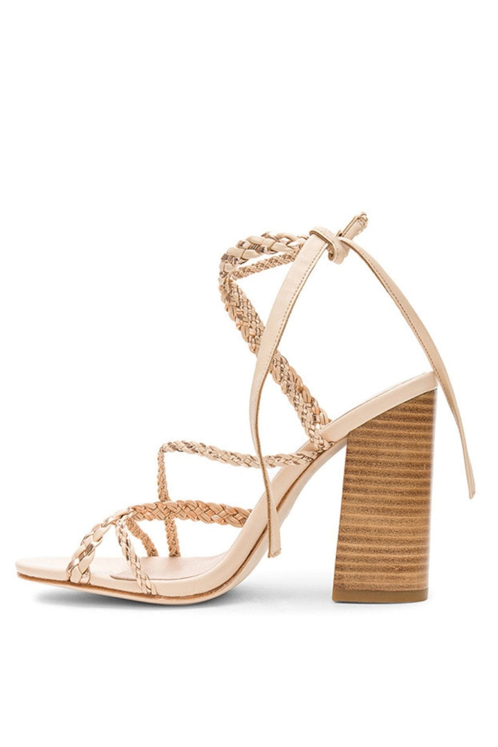 Flavia Örgü Bağcıklı Topuklu Sandalet