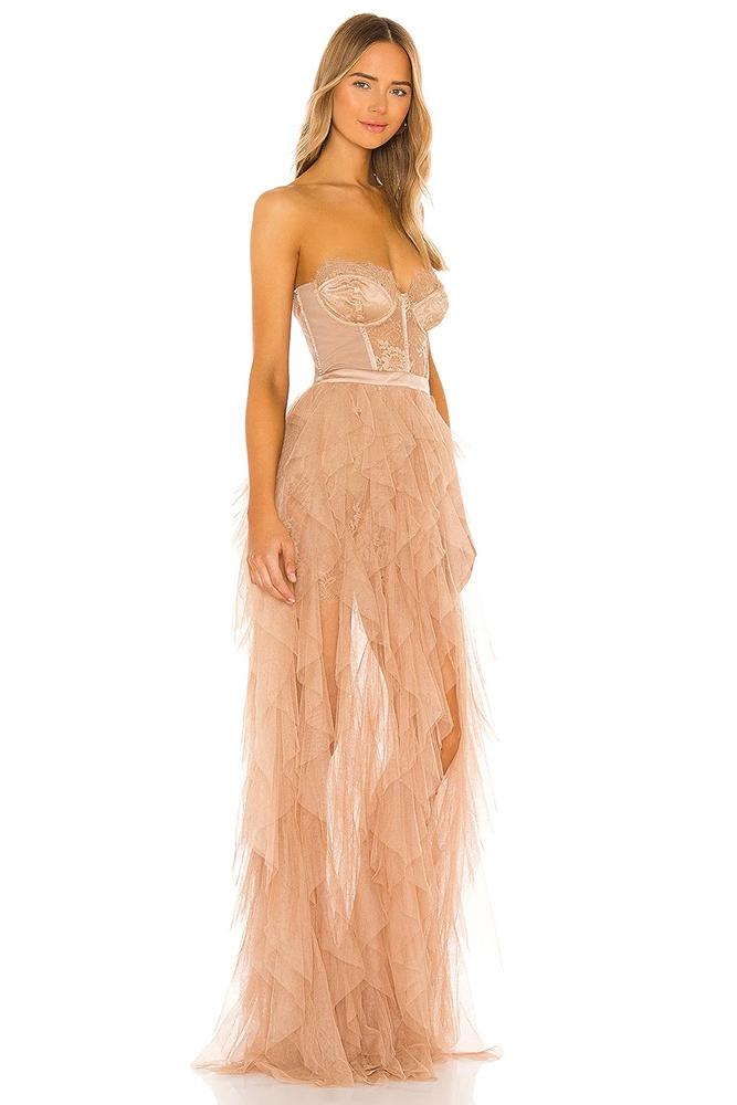 Flavia Dantelli Korse Uzun Elbise