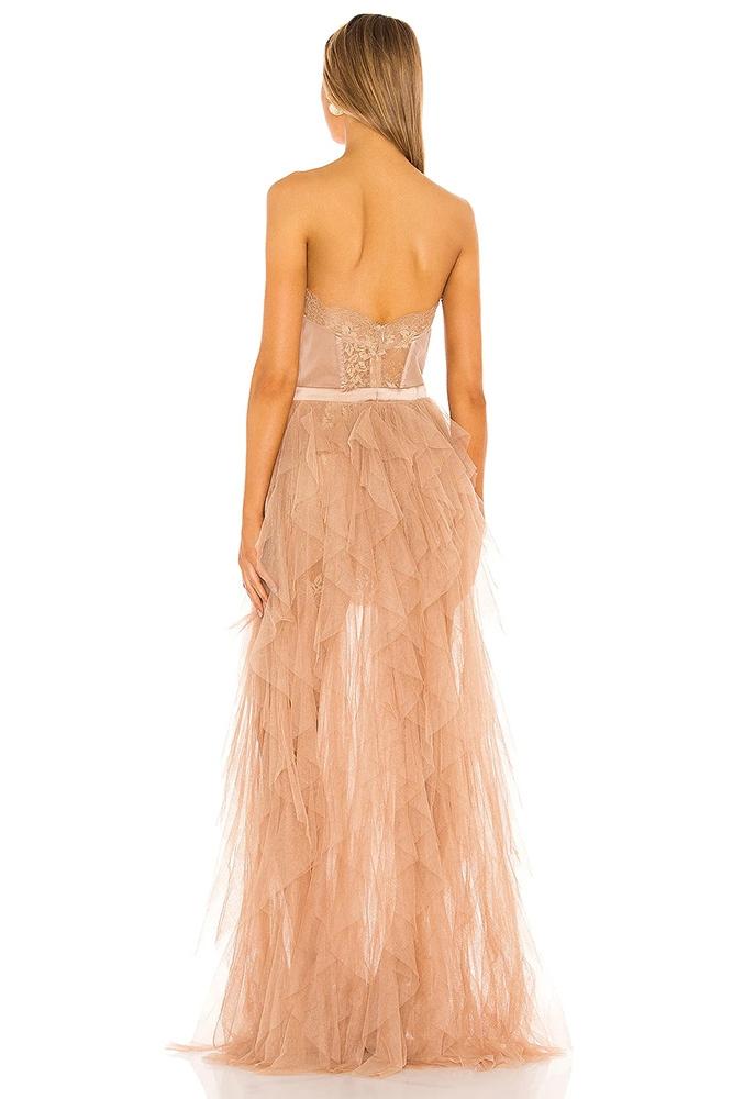 Flavia Dantelli Korse Uzun Elbise