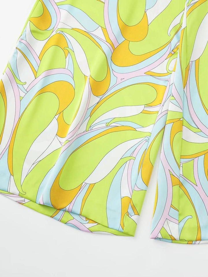 Flow Baskılı Geniş Paça Pantolon