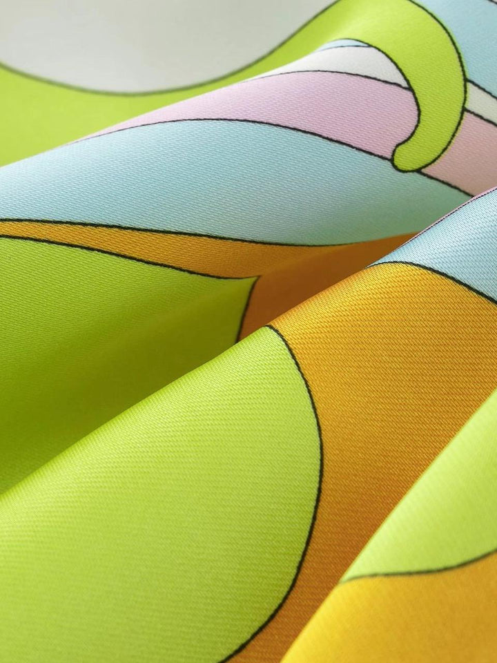 Flow Baskılı Geniş Paça Pantolon