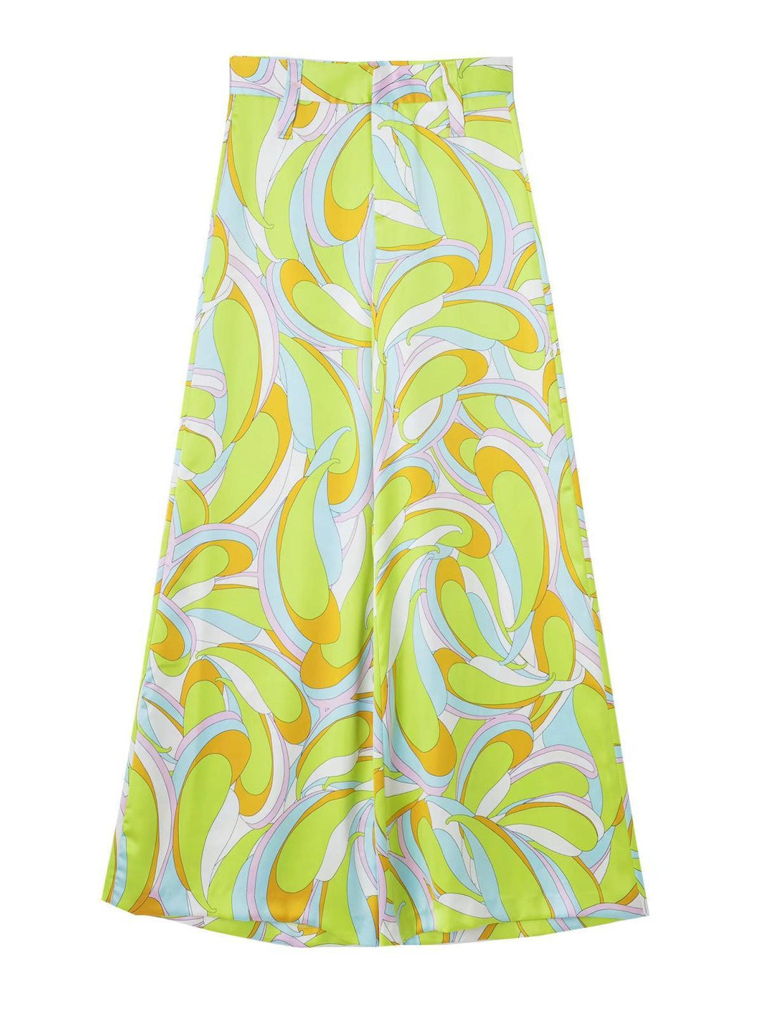 Flow Baskılı Geniş Paça Pantolon