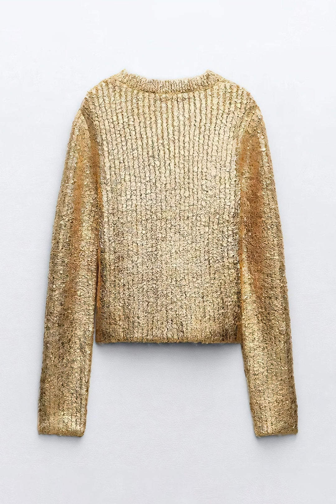 Freda Dokulu Metalik Triko Kazak