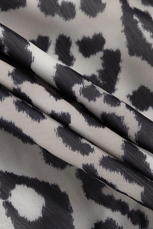 Gail Baskılı V Yaka Kemerli Şifon Mini Elbise