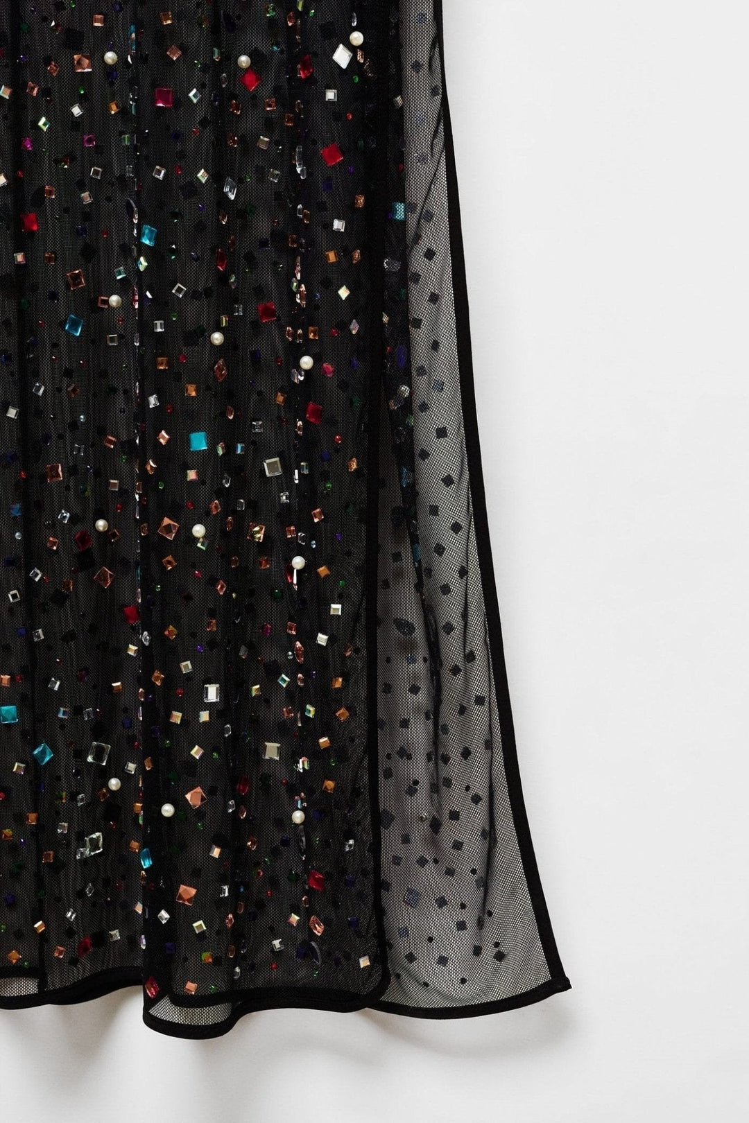 Georgia Diamante Transparan Midi Elbise