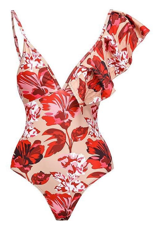 Gerald Baskılı Fırfır İkili Yüzme Seti