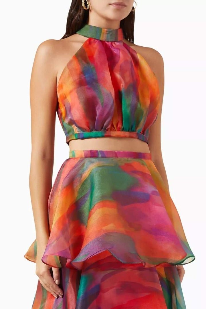 Geraldine Baskılı Katlı Şifon Takım