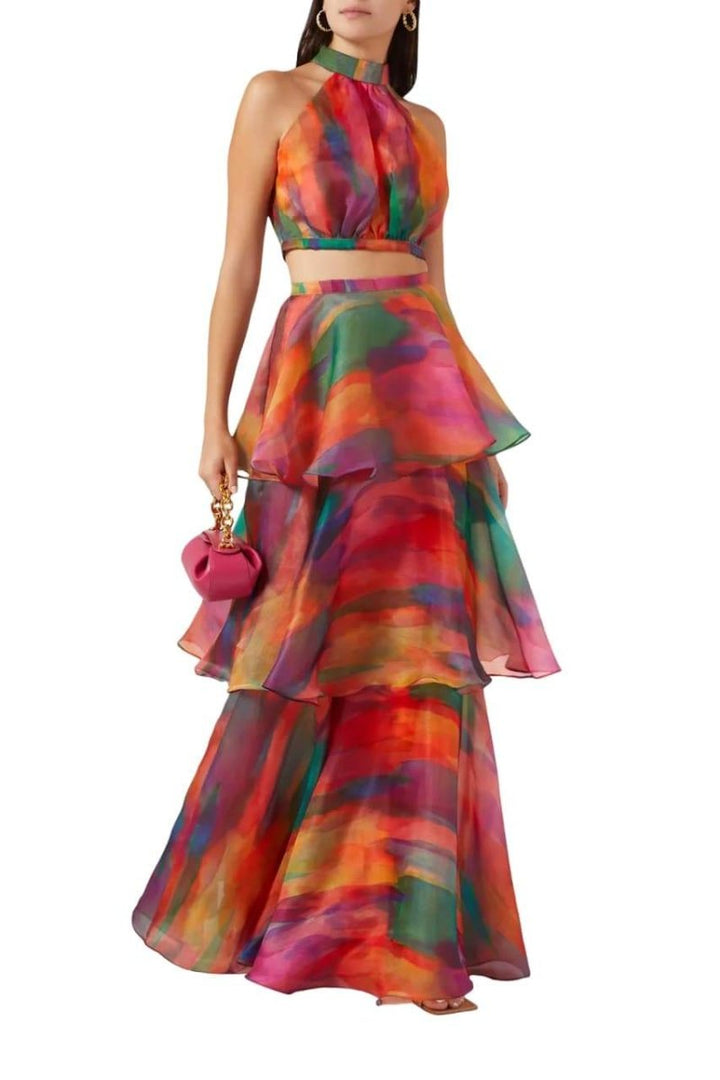 Geraldine Baskılı Katlı Şifon Takım