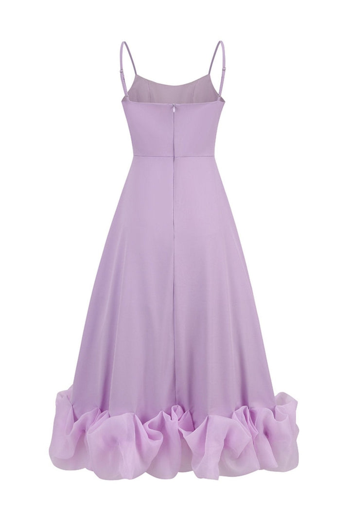 Gloria Fırfırlı A Kesim Slip Midi Elbise