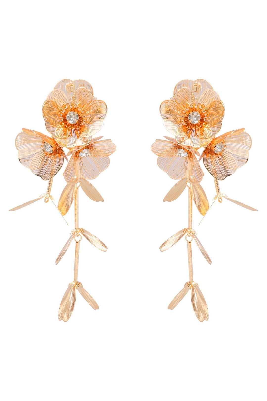 Altın Örgü Pırlanta Çiçek Takı Seti