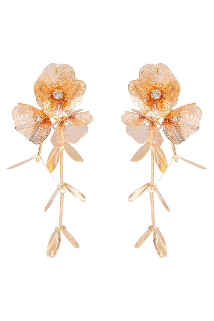 Altın Örgü Pırlanta Çiçek Takı Seti