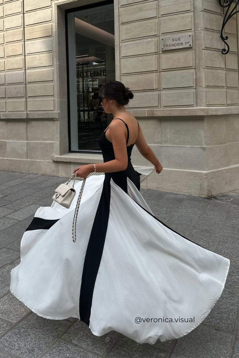 Griselda Blok Renk Uzun Slip Elbise