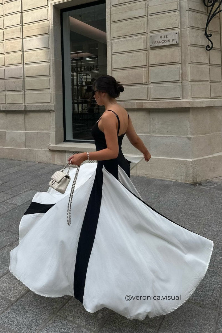 Griselda Blok Renk Uzun Slip Elbise