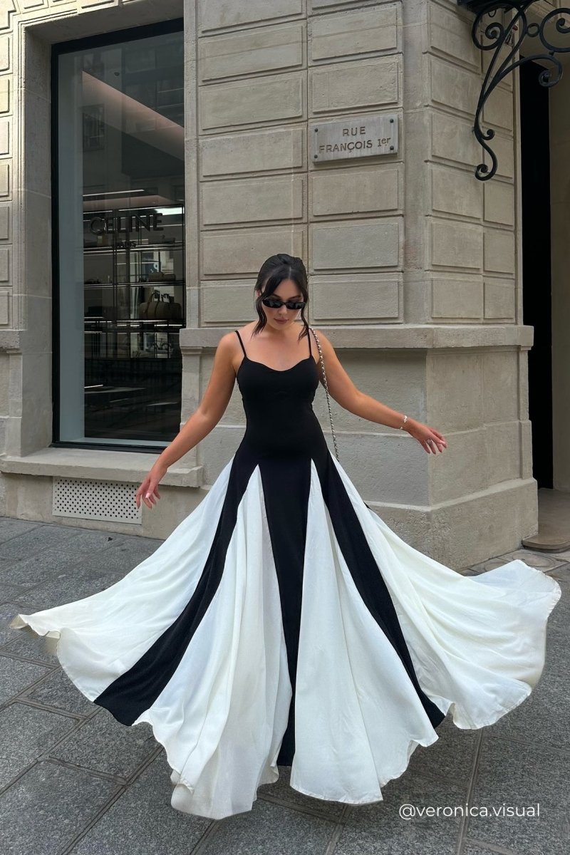 Griselda Blok Renk Uzun Slip Elbise