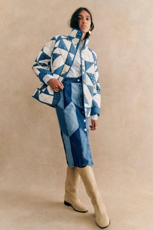 Hadley Geometrik Baskılı Kapitone Şişme Ceket