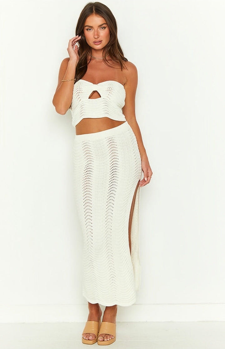 Heather Kesikli Ribanalı Örgü Takım