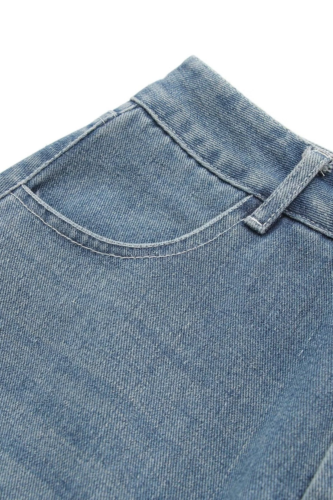 Heidi Splice Püsküllü Denim Mini Etek