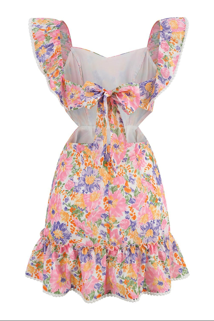 Heloise Baskılı Fiyonklu Mini Elbise