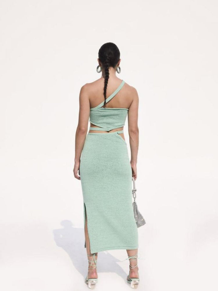 Hermosa Asimetri Kesikli Örgü Takım