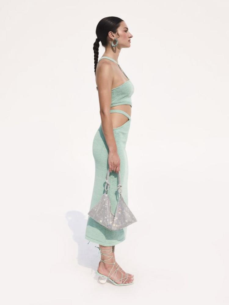 Hermosa Asimetri Kesikli Örgü Takım