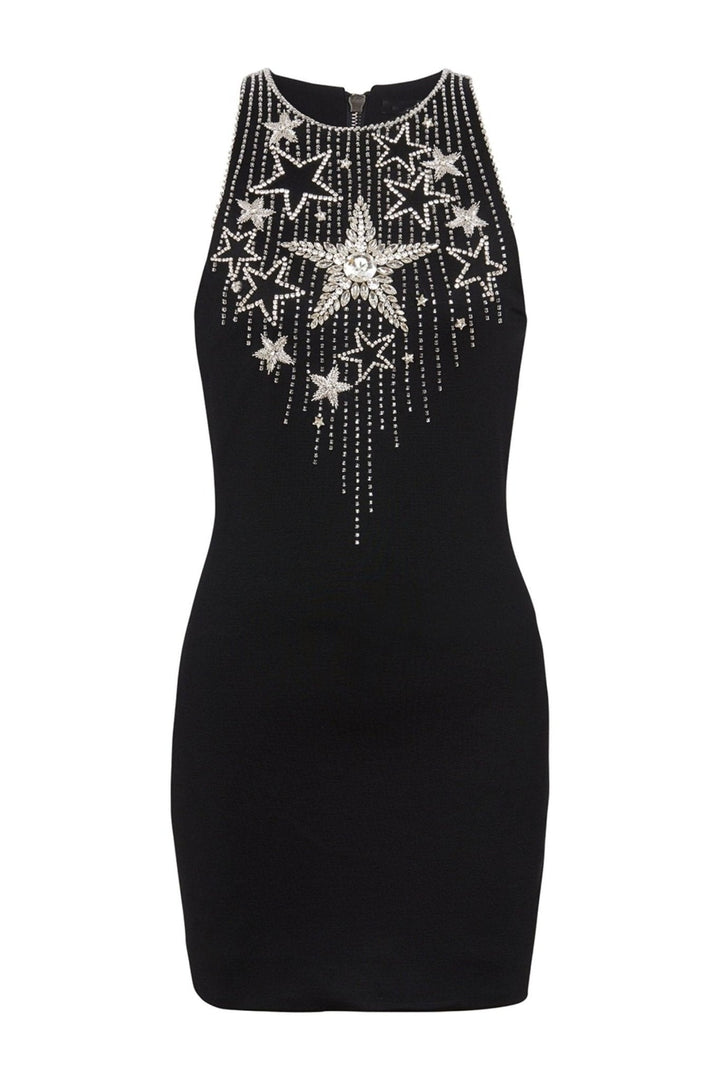 Hilary Yıldız İşlemeli Pırlanta Mini Elbise