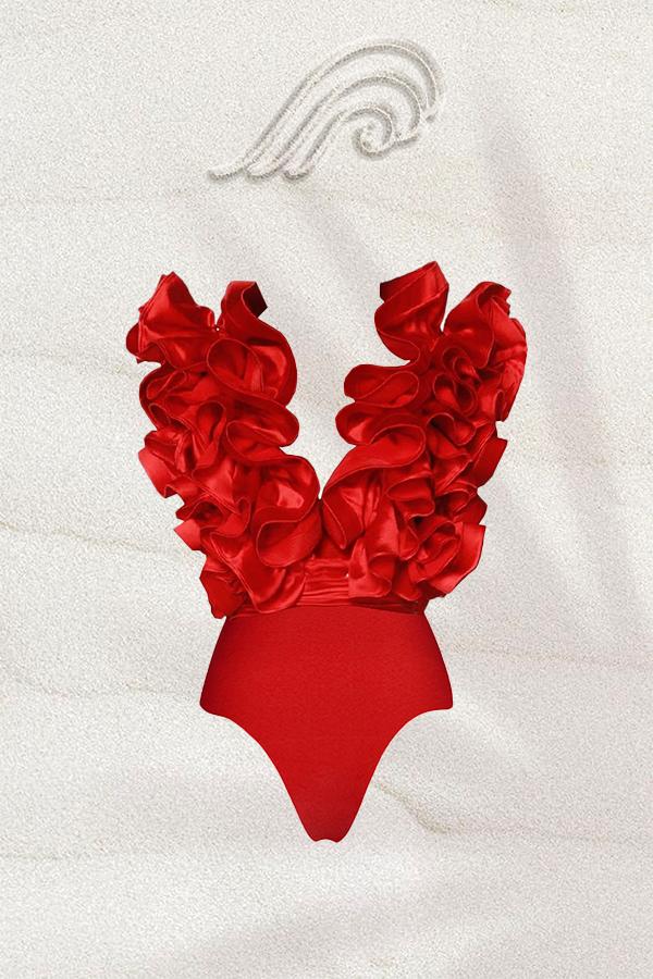 Ida Fırfırlı İki Parçalı Yüzme Seti