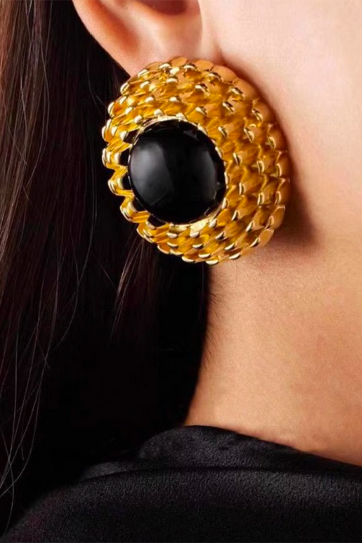 Vintage Kabaşon Alaşım Küpe