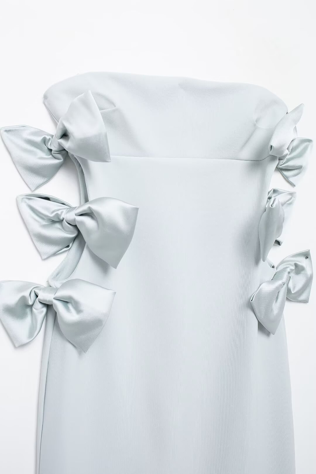 Straplez Fiyonklu Hollow Mini Elbise