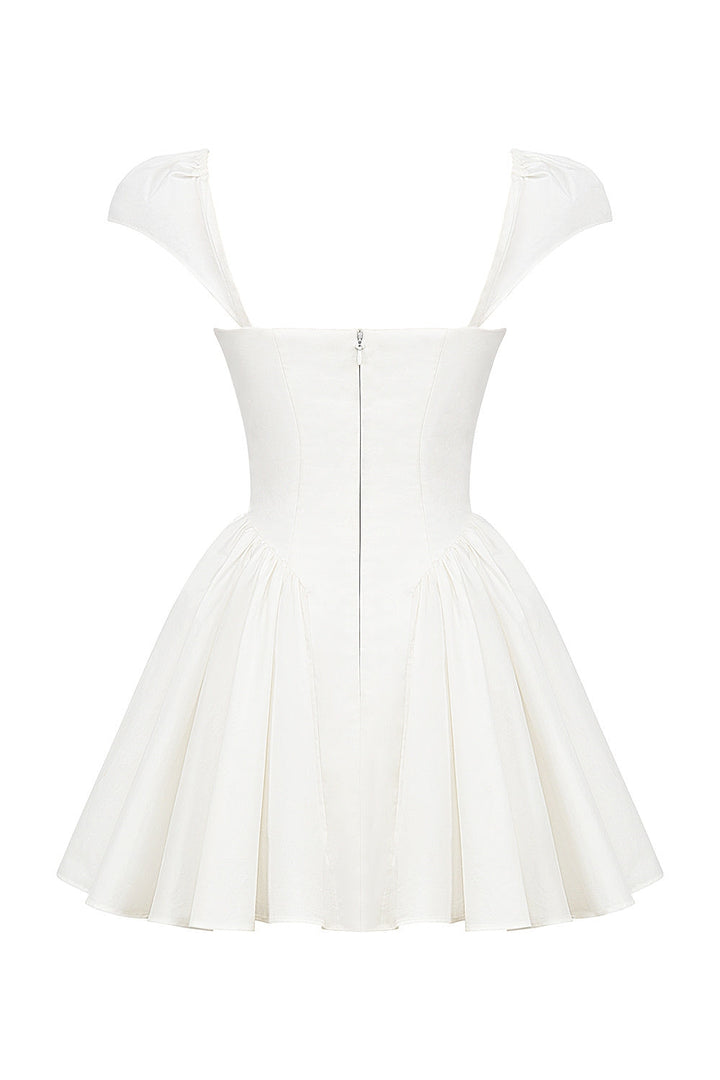 Evelyn Sweetheart Pileli Mini Elbise