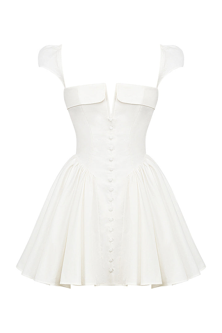 Evelyn Sweetheart Pileli Mini Elbise