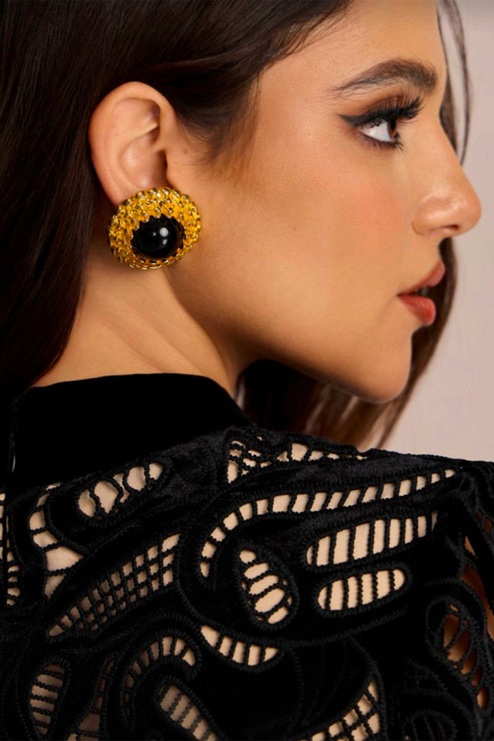 Vintage Kabaşon Alaşım Küpe