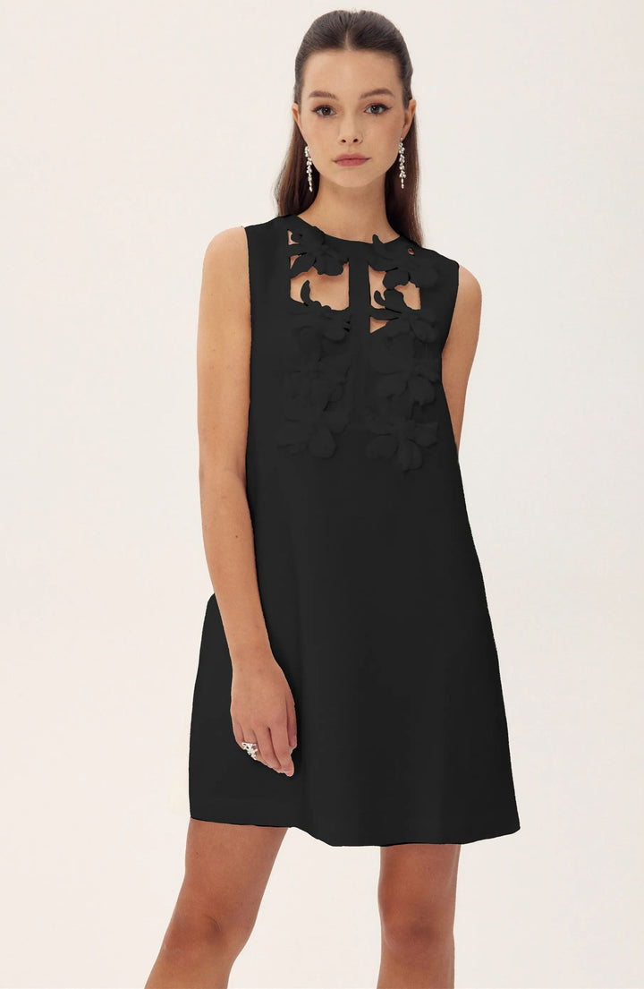 Beverly Çiçek İşlemeli Kesim Mini Elbise