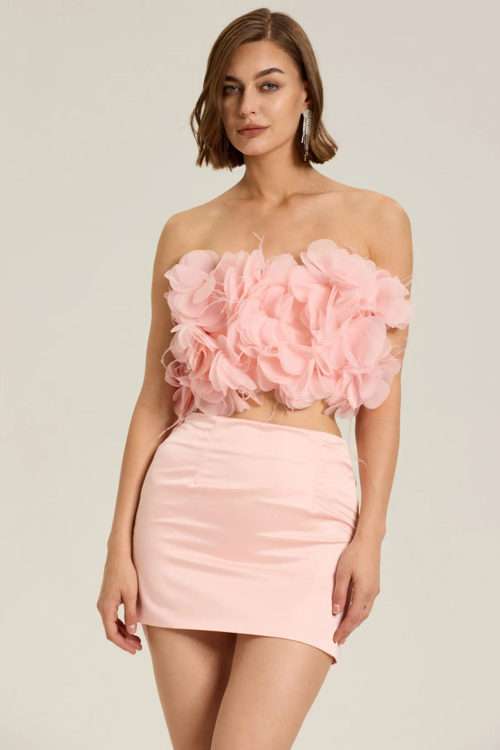 Renata Çiçek Korse Mini Etek Takım