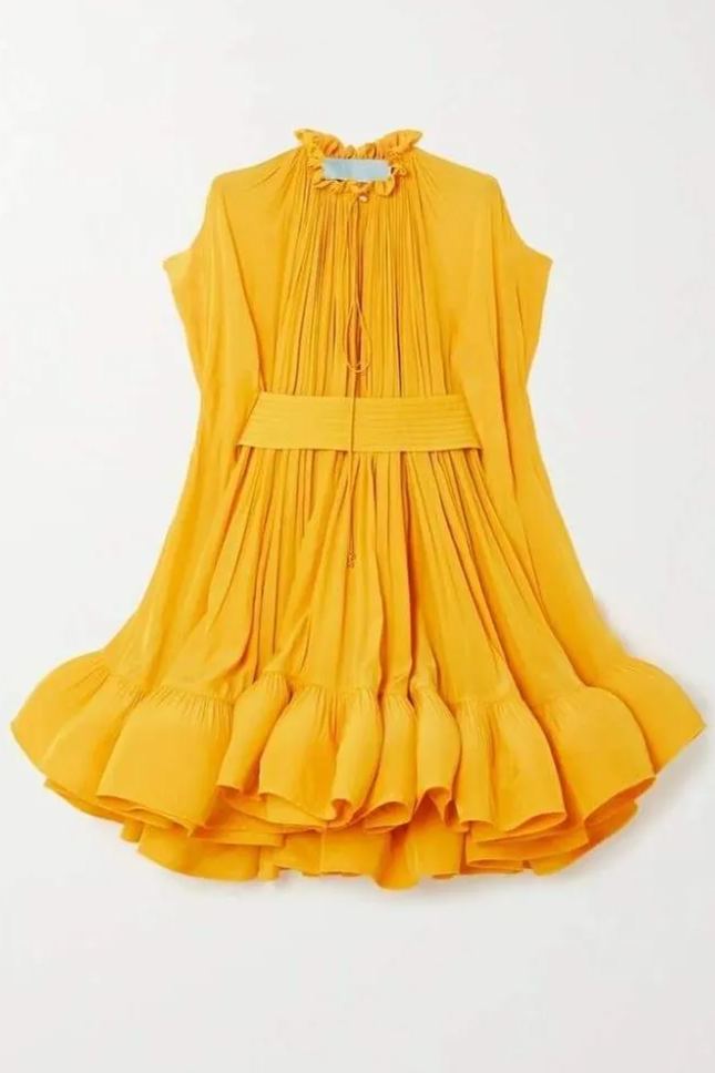 Basia Pelerin Görünümlü Fırfırlı Mini Elbise