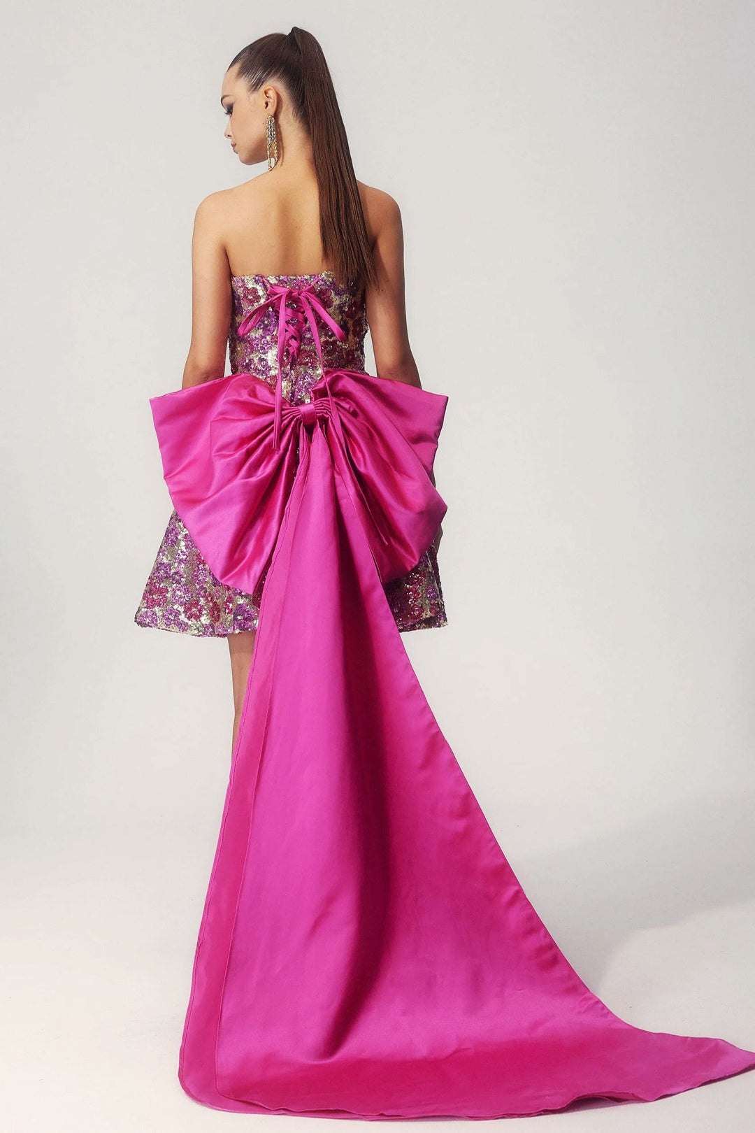 Madeline Çiçek Payet Ilmek Mini Elbise